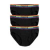 Iconic Briefs 3-Pack - Cotton Black Rainbow -Swim Lounge Outfit 3Pack Iconic Briefs Black Rainbow