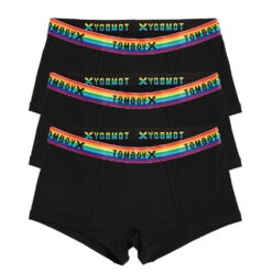 Boys Shorts 3-Pack - Cotton Black Rainbow