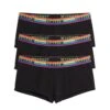Boy Shorts 3-Pack - TENCEL™ Modal Black Rainbow -Swim Lounge Outfit Boyshorts3Pack TencelModalBlackRainbow