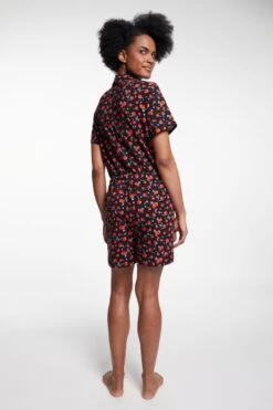 Tie Waist Romper - Cherry On Top -Swim Lounge Outfit Cherry On Top Romper OF 2