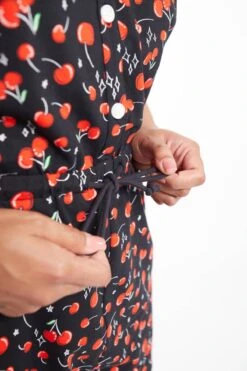 Tie Waist Romper - Cherry On Top -Swim Lounge Outfit Cherry On Top Romper OF 5