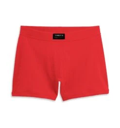 Organic Cotton Rib 4.5" Trunks - Fiery Red