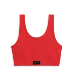 Organic Cotton Rib Essentials Soft Bra - Fiery Red