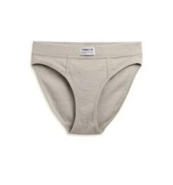 Organic Cotton Rib High Waisted Bikini - Heather Grey