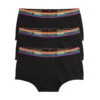 First Line Period Boy Shorts 3-Pack - Black Rainbow -Swim Lounge Outfit First Line Rainbow Boy Short 3pk