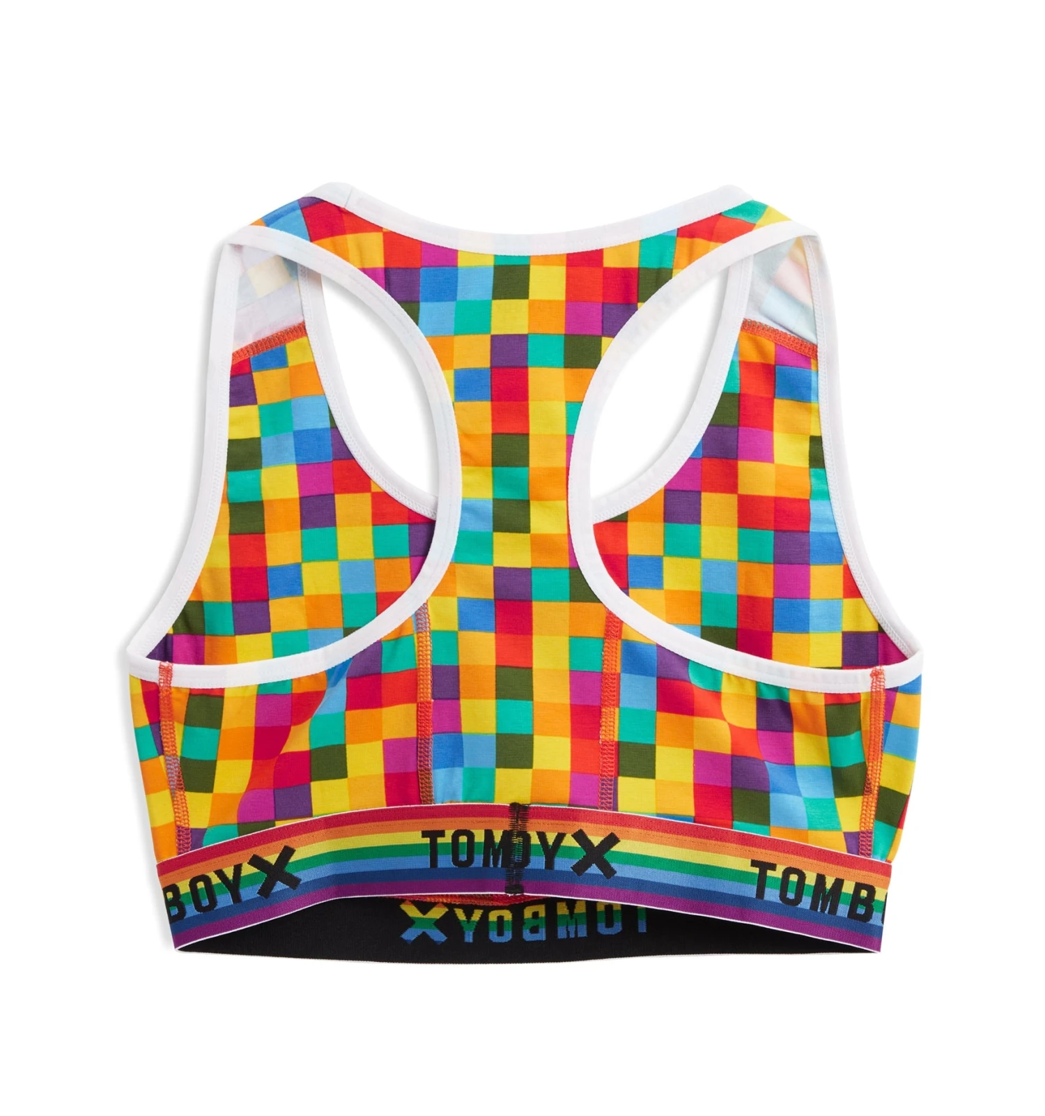Racerback Soft Bra LC - Rainbow Squared Print 4 Racerback Soft Bra LC - Rainbow Squared Print - Image 2